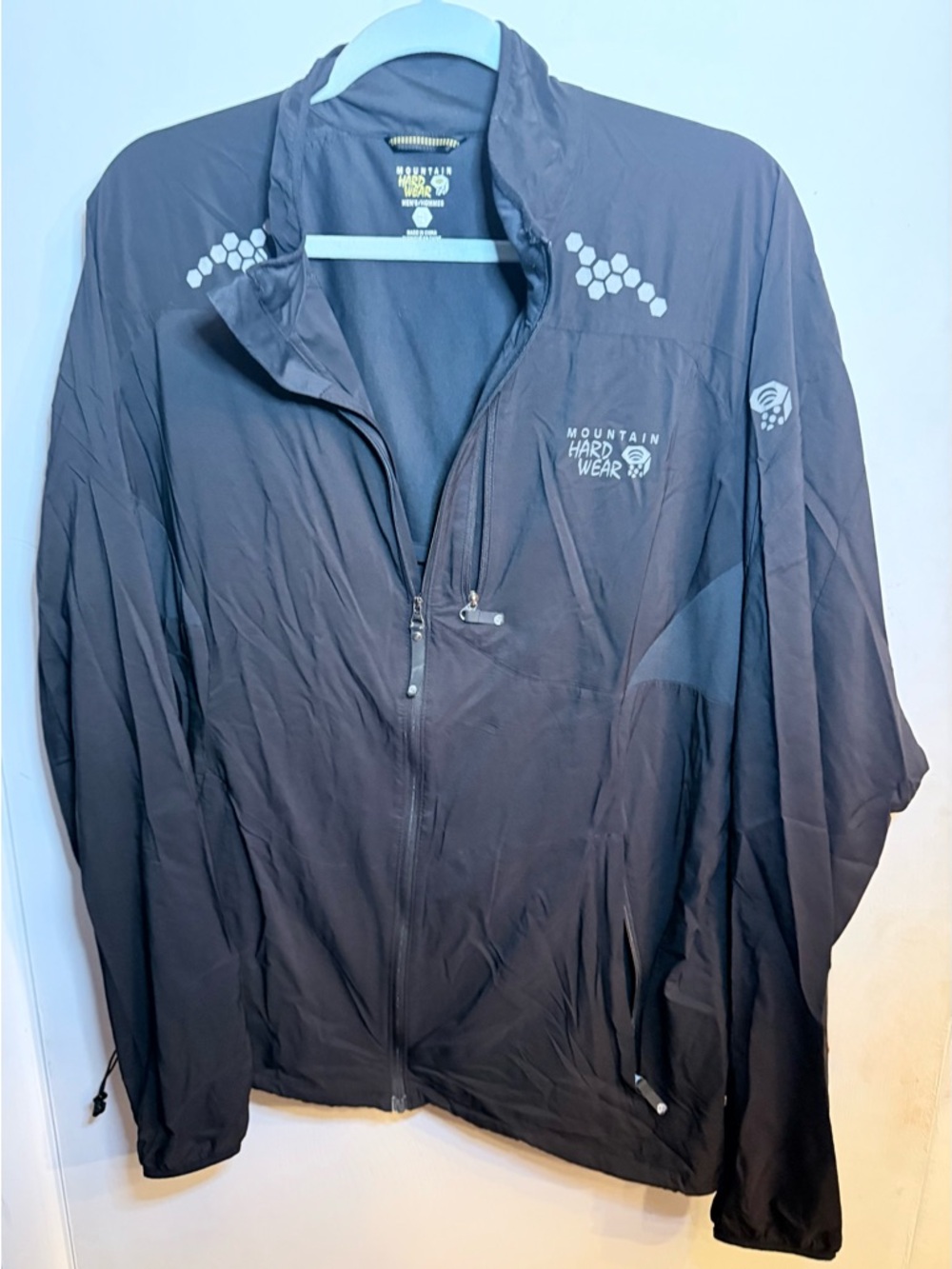 Mountain Hardwear Men's Black Lightweight Geist Zip Reflector Jacket XL- EUC - Picture 1 of 8